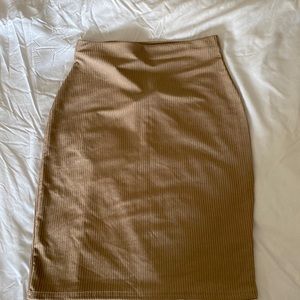 Tan pencil skirt